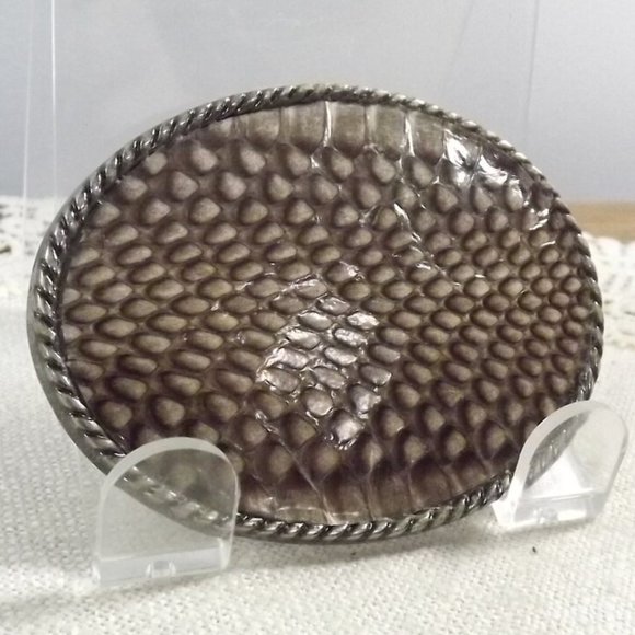 Vintage Karung Snakeskin Artisan Belt Buckle NOS 2 - Picture 3 of 9